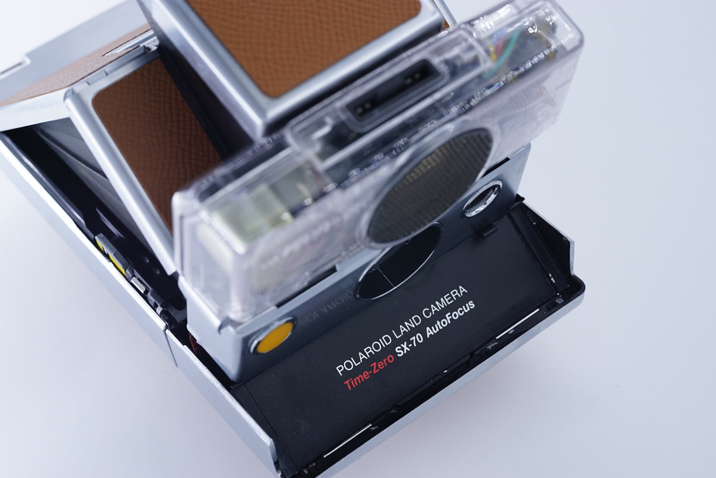 NEW PCB*Polaroid SX 70 Sonar Camera BROWN CLEAR HOUSING transparent COVER POWER KIT S