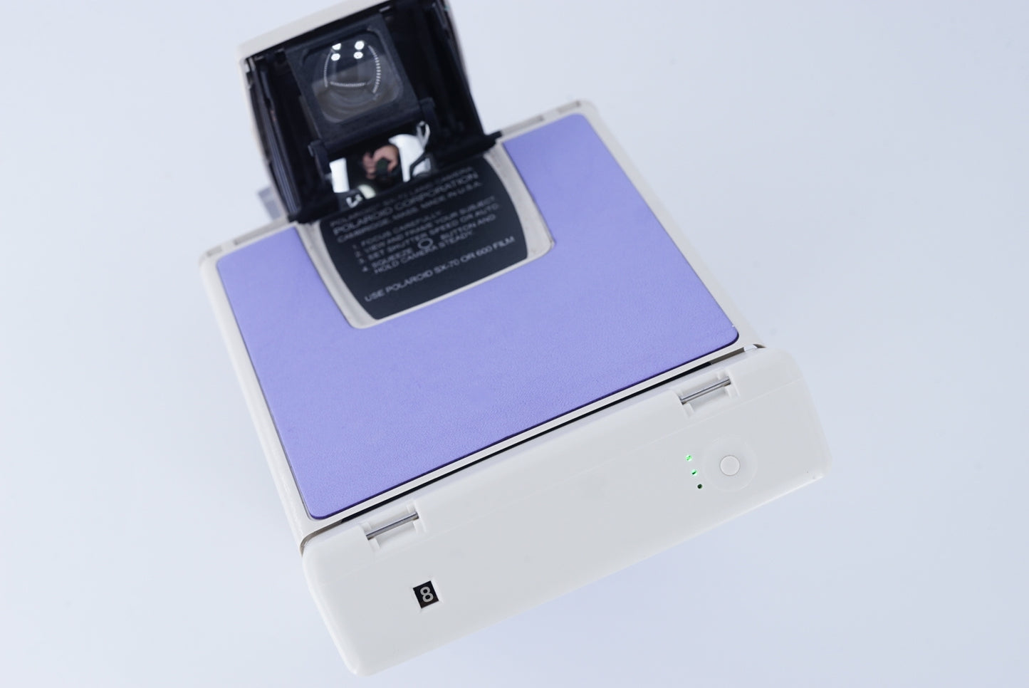 Polaroid Sx70 MODEL 2 WIHITE&PURPLE ivory camera Power kit S