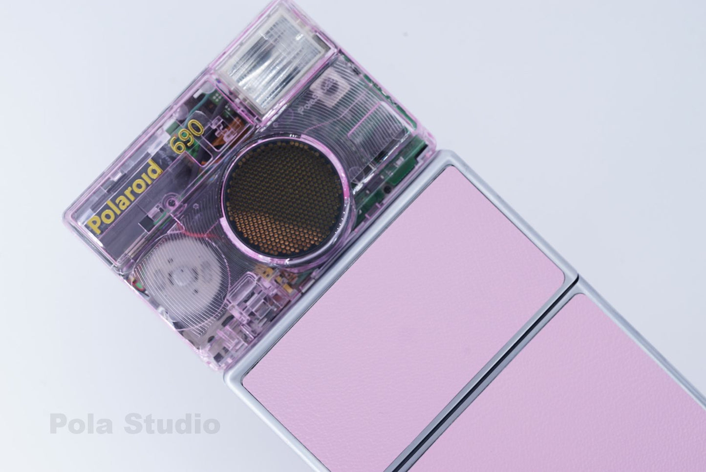 Polaroid SLR690 PINK TRANSPARENT CAMERA ITYPE POWER KIT S