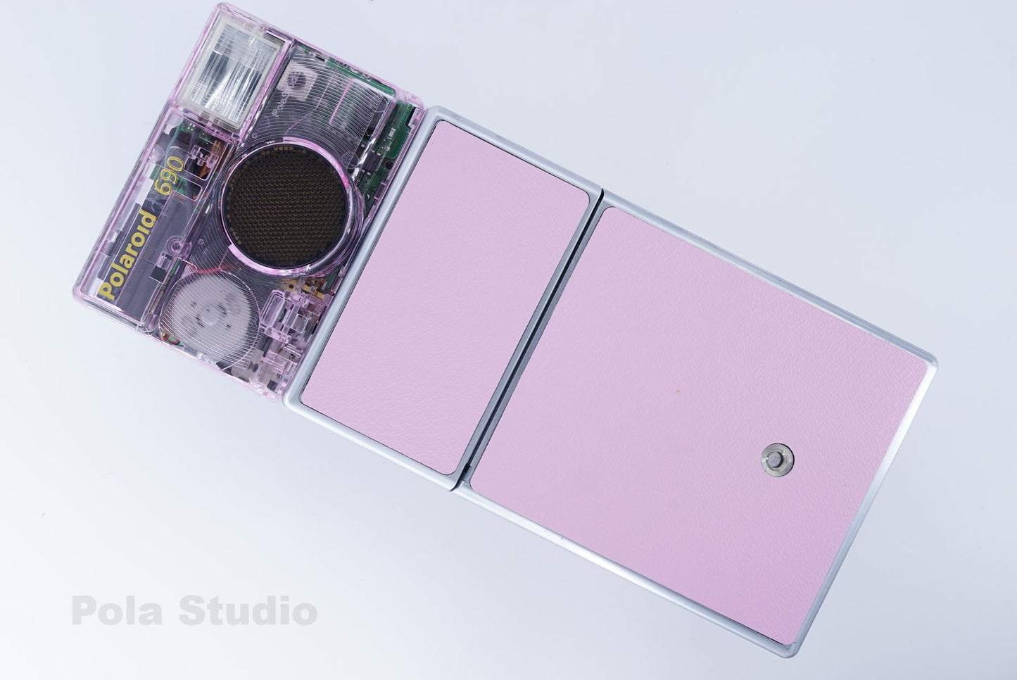 Polaroid SLR690 PINK TRANSPARENT CAMERA ITYPE POWER KIT S
