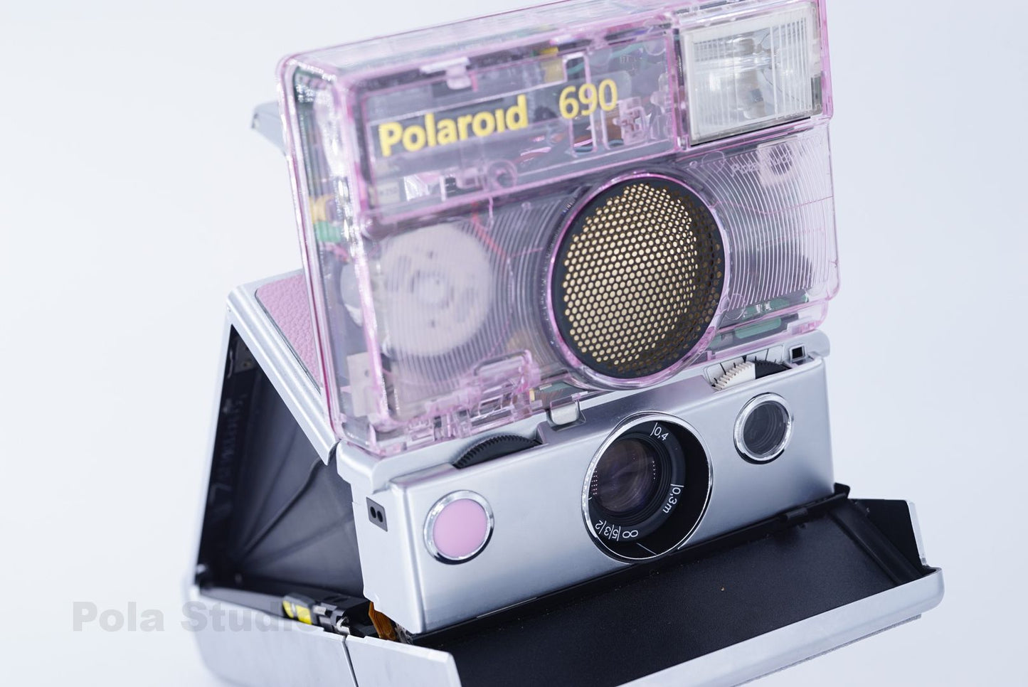 Polaroid SLR690 PINK TRANSPARENT CAMERA ITYPE POWER KIT S