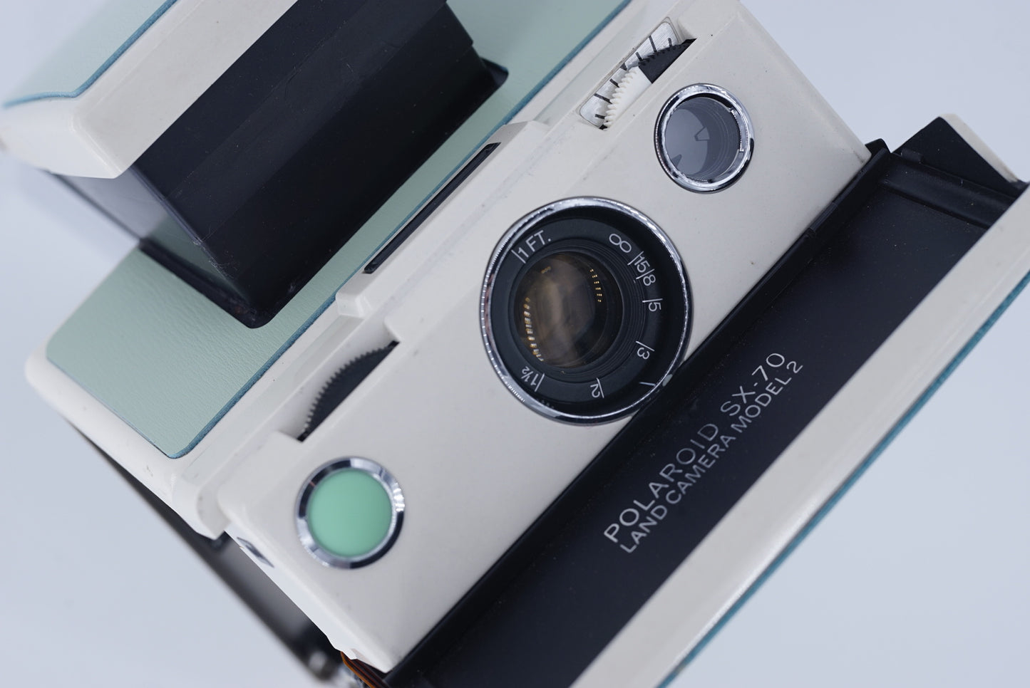 Polaroid Sx70 MODEL 2 WIHITE ivory camera S Power kit*MINT GREEN