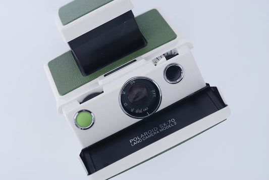 Polaroid Sx70 MODEL 2 WIHITE ivory camera S Power kit*Army Green