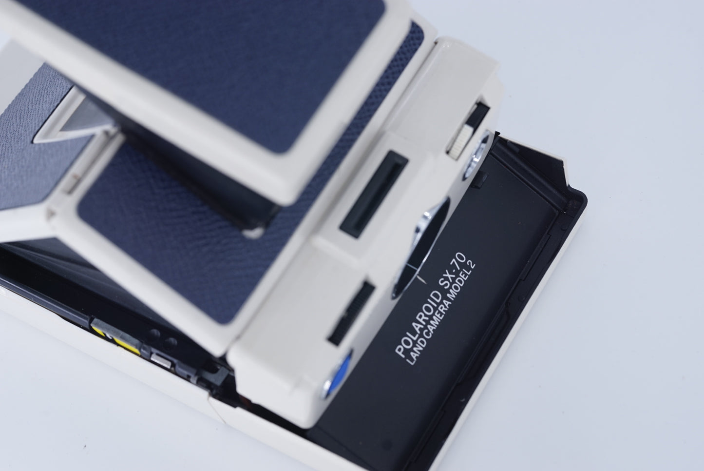 Polaroid Sx70 MODEL 2 WIHITE ivory camera S Power kit*DARK BLUE