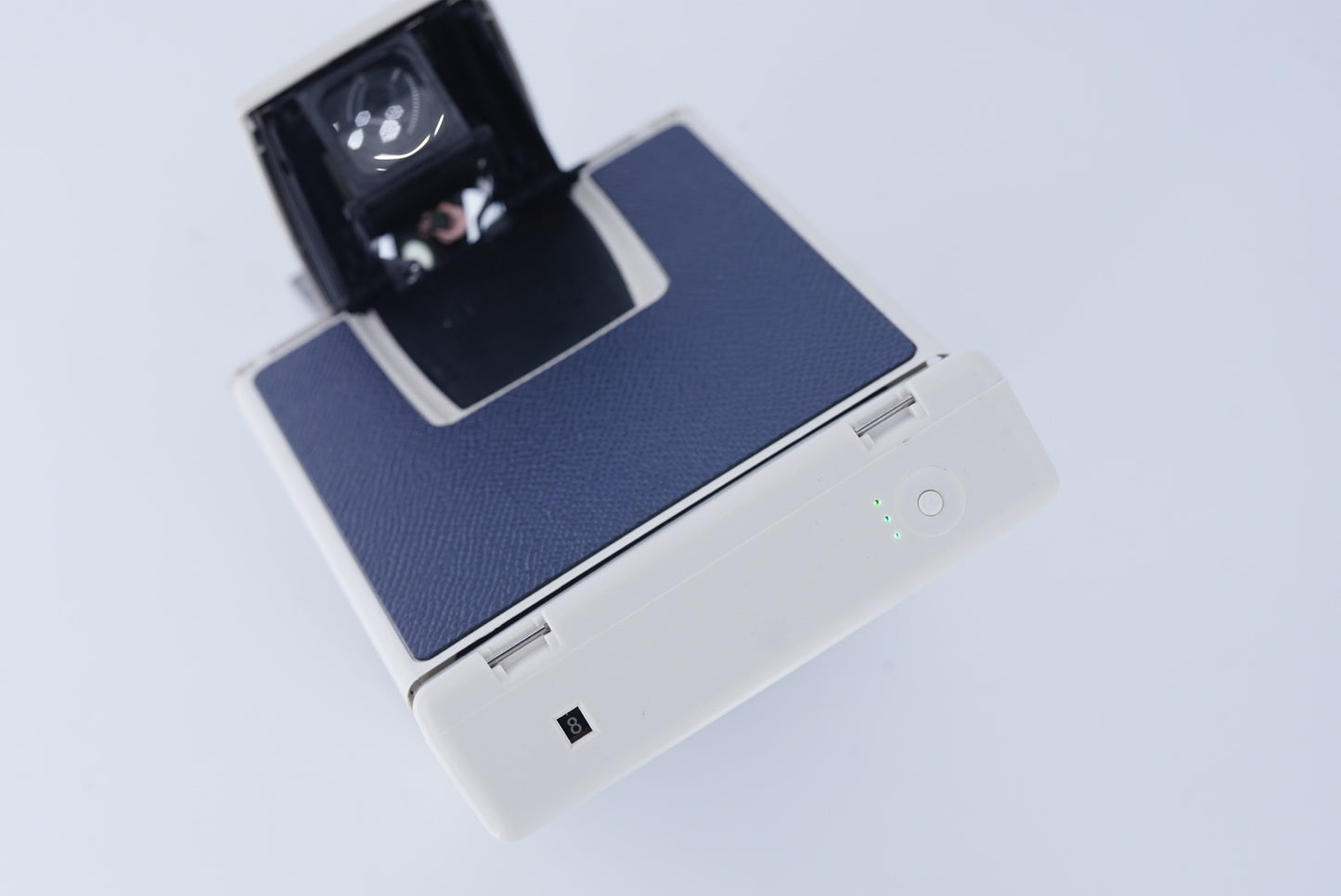 Polaroid Sx70 MODEL 2 WIHITE ivory camera S Power kit*DARK BLUE