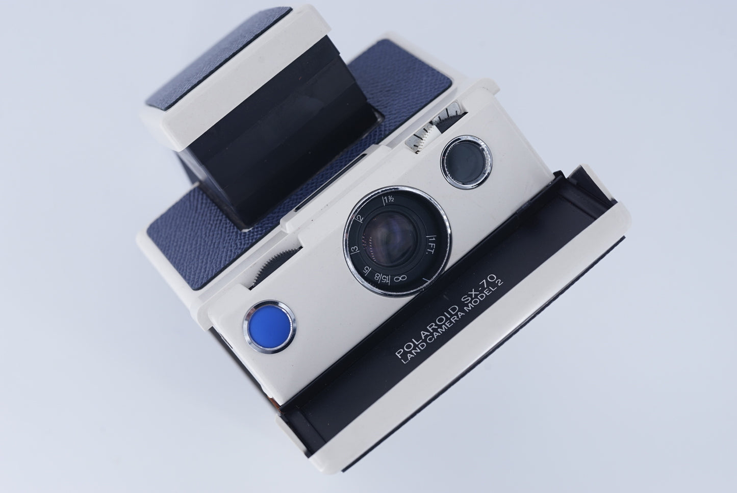 Polaroid Sx70 MODEL 2 WIHITE ivory camera S Power kit*DARK BLUE