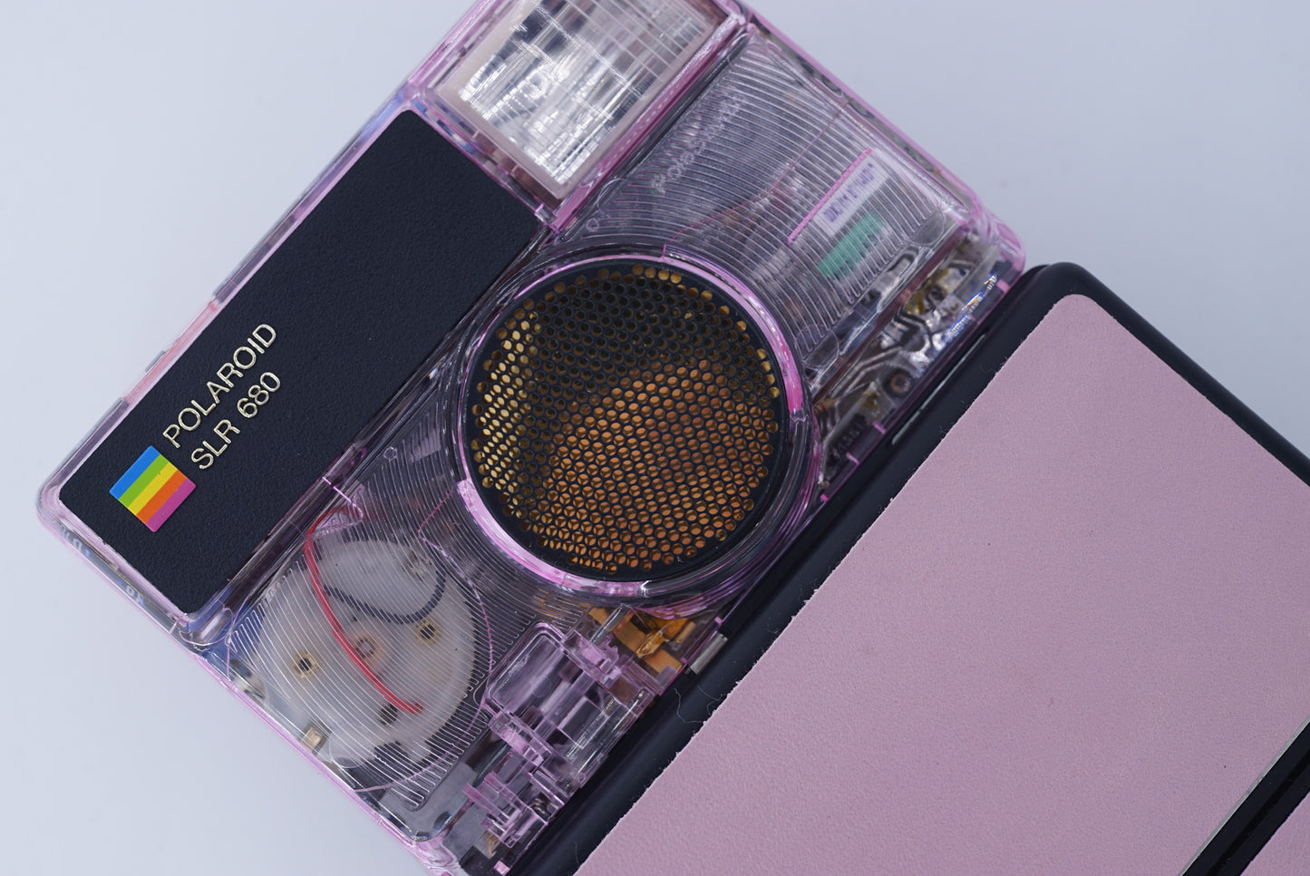 POLAROID SLR 680 BLACK PINK TRANSPARENT CAMERA