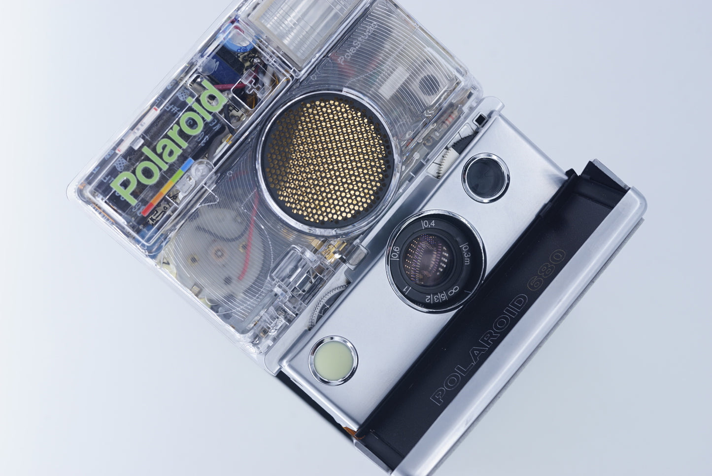 Polaroid SLR680 transparent MILKE GREEN SILVER CAMERA POWER KIT S instax camera sx70