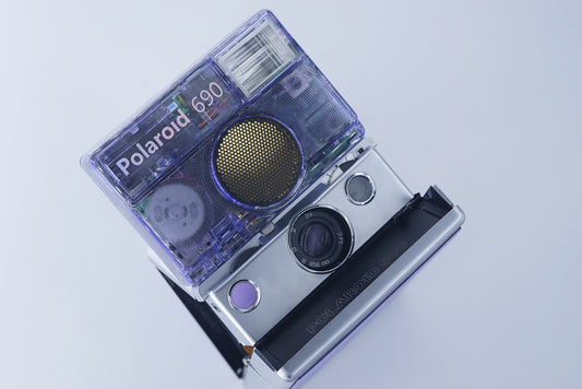 Polaroid SLR690 transparent PURPLE LAVENDER SILVER CAMERA POWER KIT S instax camera sx70