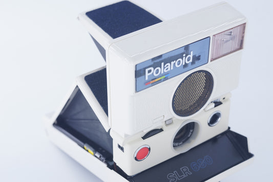 Polaroid SLR 680 White&Blue Body red shutter button Custom Edition
