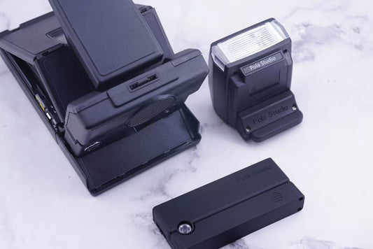 ALL BLACK POLAROID SX70 SONAR CUSTOMIZATION CAMERA NEW PCB&POWER KIT SHUTTER CONTROLLER-BLACK
