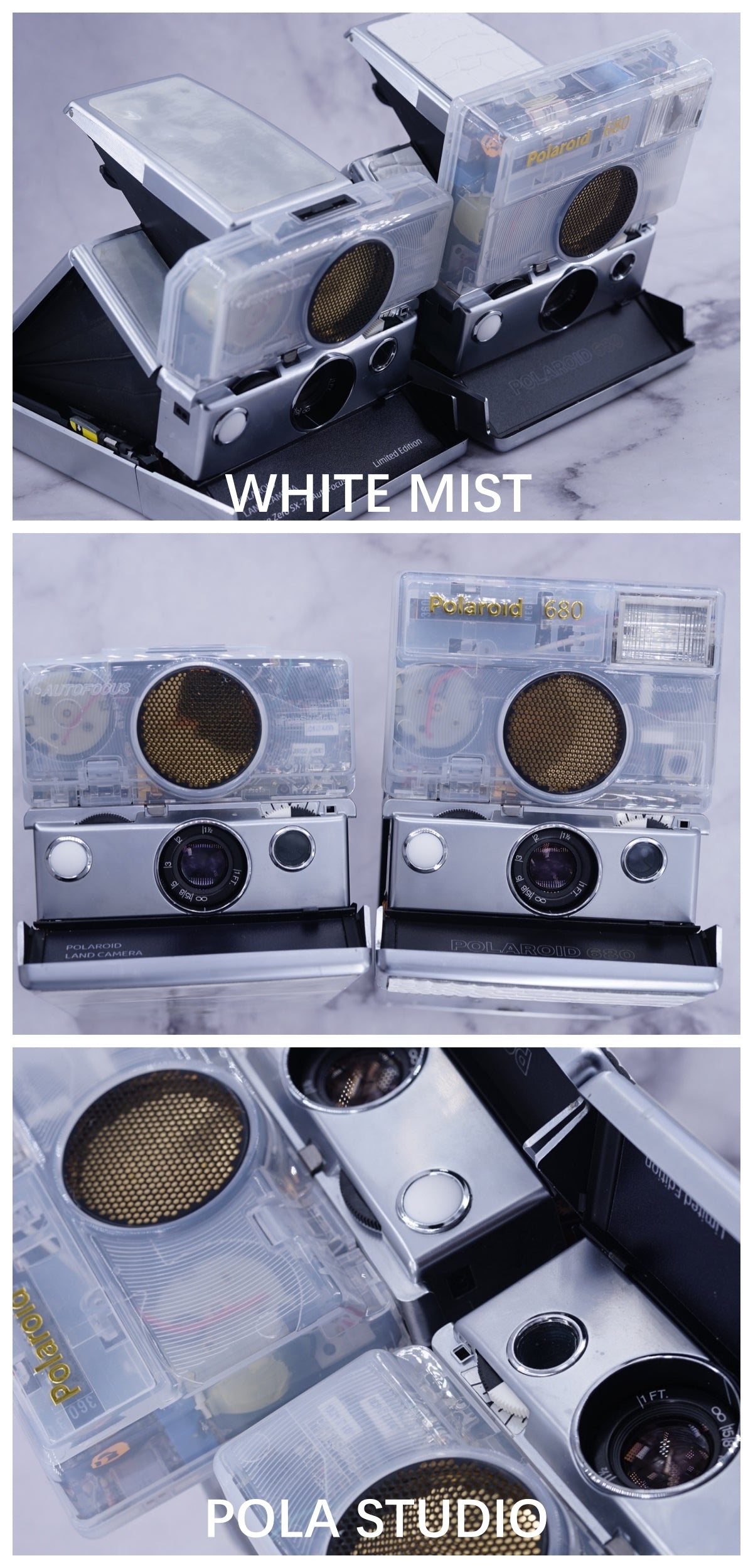 Polaroid Camera transparent cover SONAR/680/690 WHITE MIST translucent