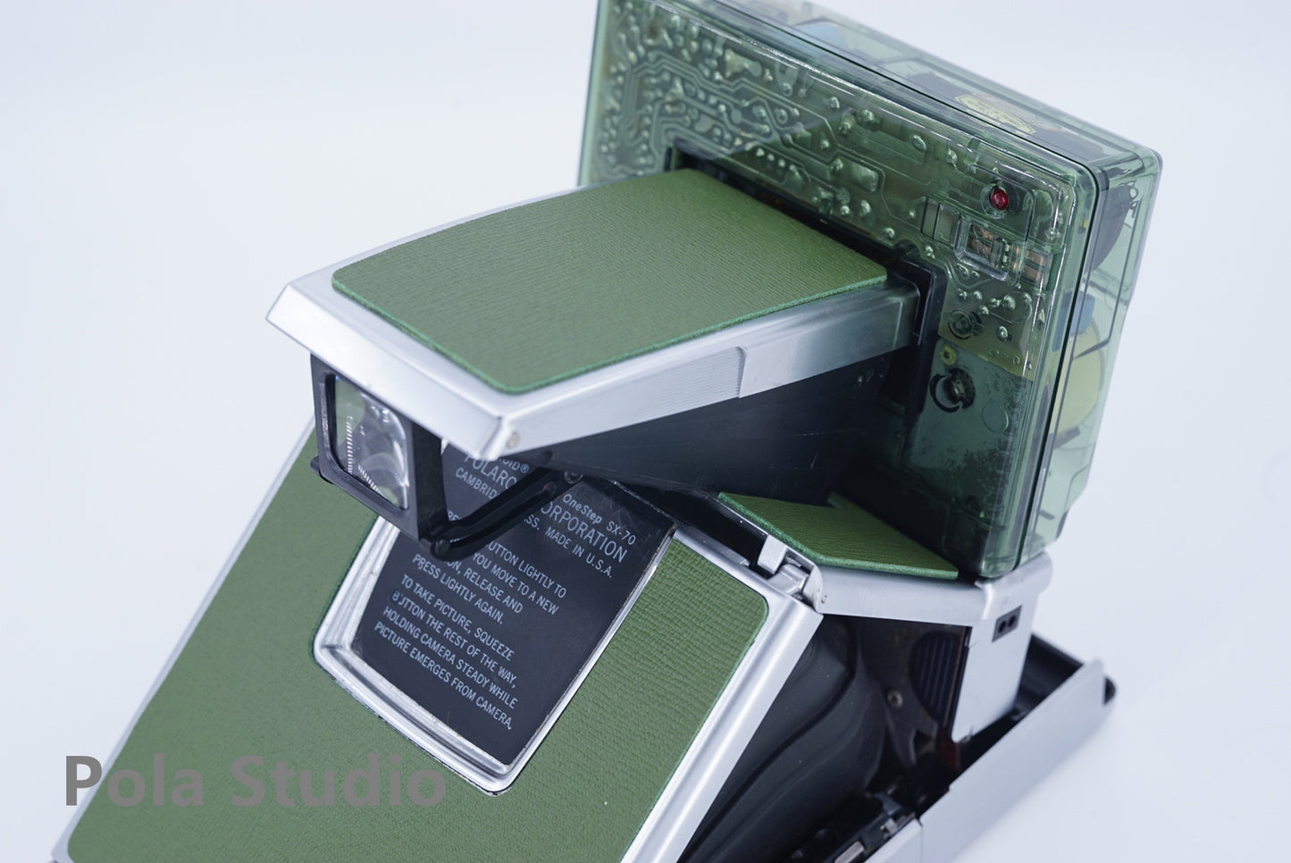 Polaroid SLR680 transparent GREEN SILVER CAMERA POWER KIT S instax camera sx70