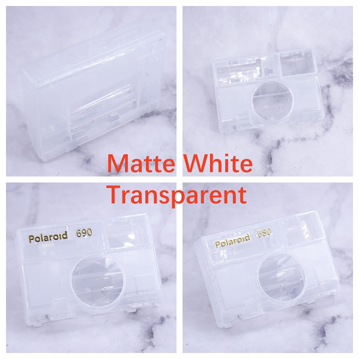 Polaroid Camera transparent cover SONAR/680/690 WHITE MIST translucent