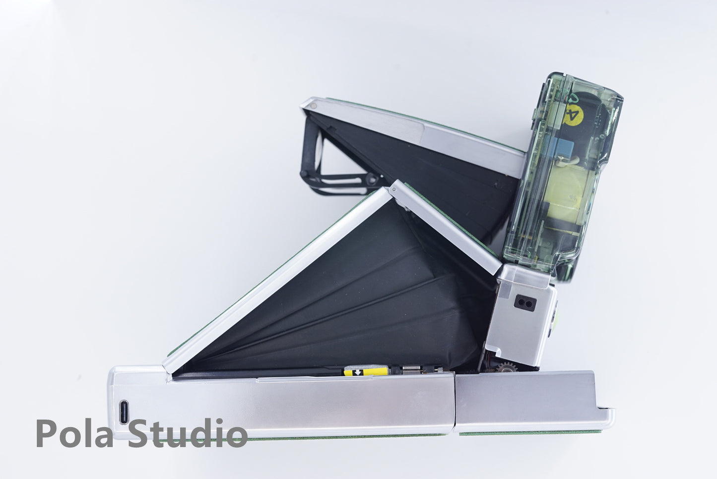Polaroid SLR680 transparent GREEN SILVER CAMERA POWER KIT S instax camera sx70