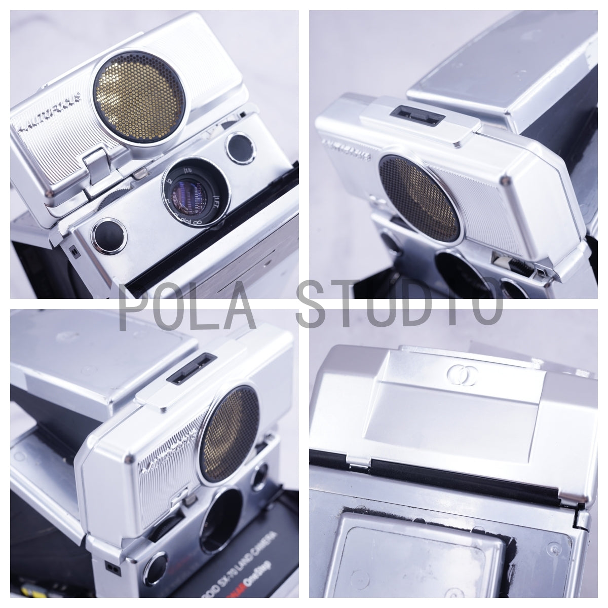 POLAROID SLR SONAR-SX70 CAMERA SILVER PLATED SHELL