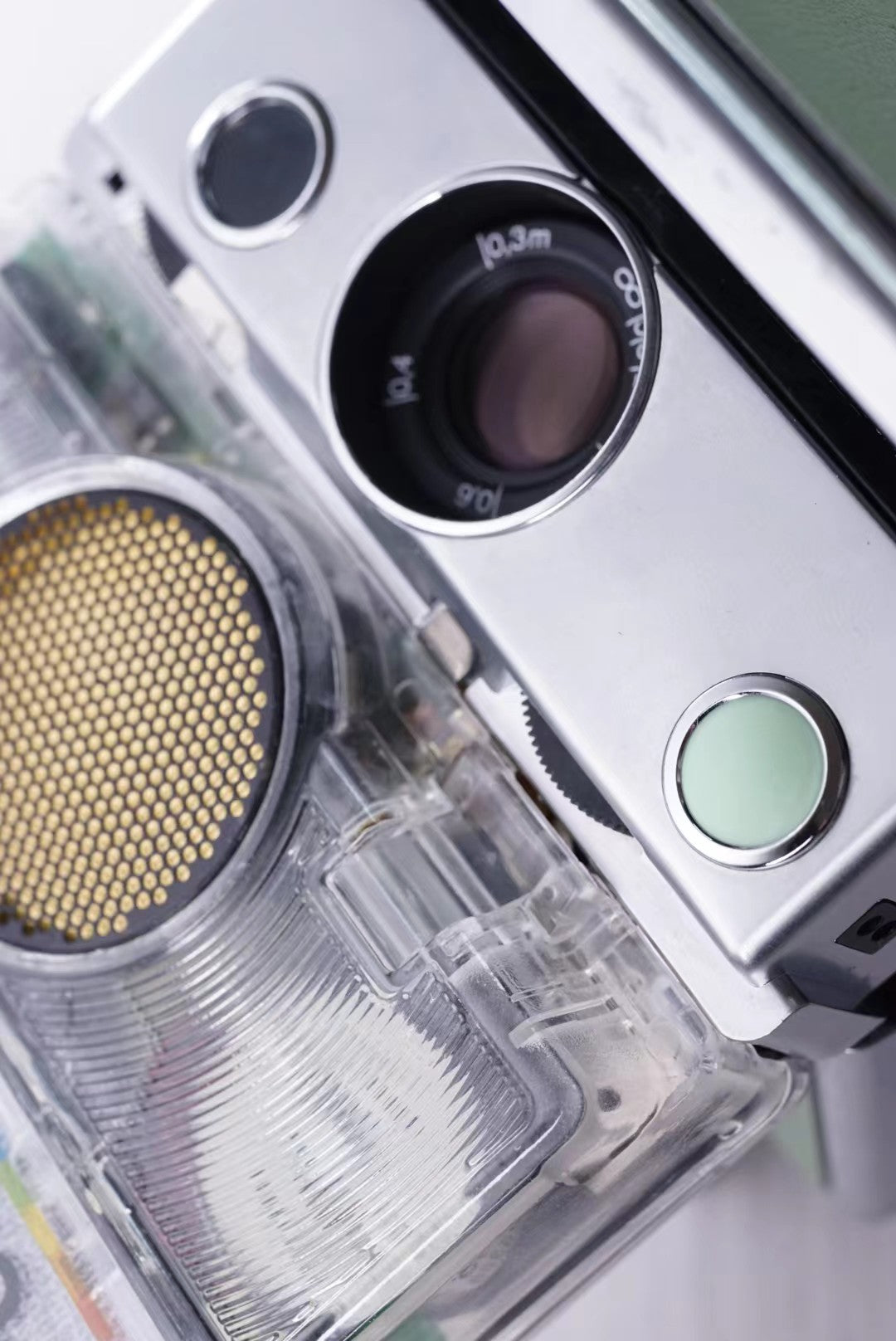 Polaoid SLR 690 MINT GREEN Custom Edition transparent  and sliver body