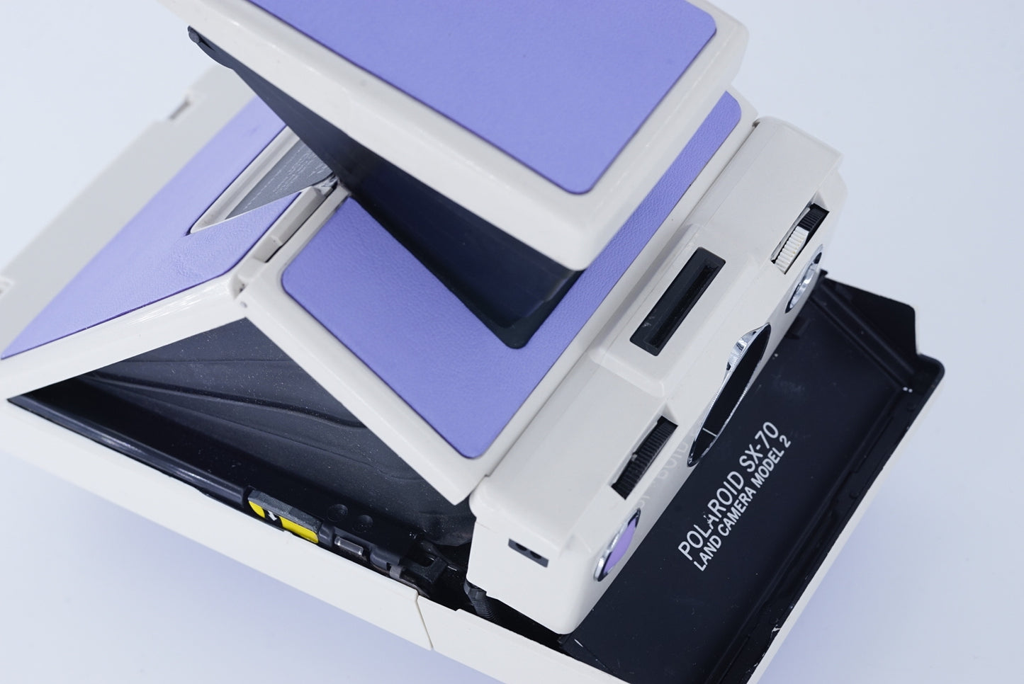 Polaroid Sx70 MODEL 2 WIHITE&PURPLE ivory camera Power kit S