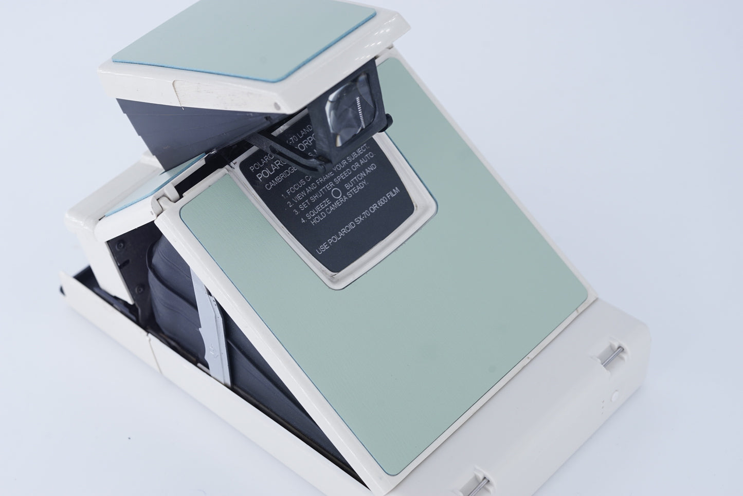 Polaroid Sx70 MODEL 2 WIHITE ivory camera S Power kit*MINT GREEN