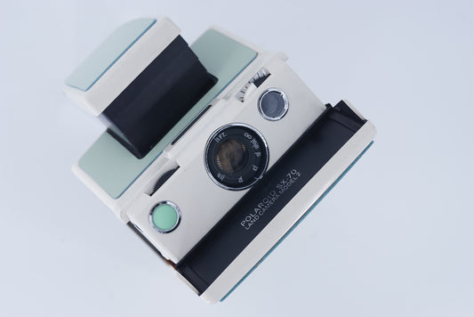Polaroid Sx70 MODEL 2 WIHITE ivory camera S Power kit*MINT GREEN