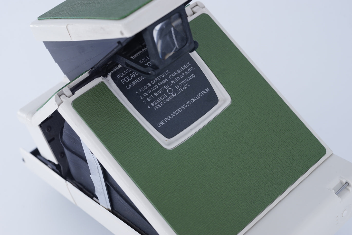 Polaroid Sx70 MODEL 2 WIHITE ivory camera S Power kit*Army Green