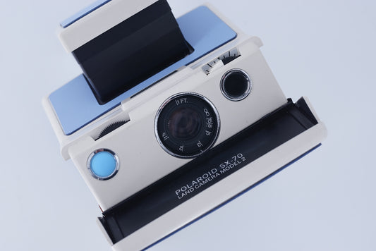 Polaroid Sx70 MODEL 2 WIHITE ivory camera S Power kit*SKY BLUE