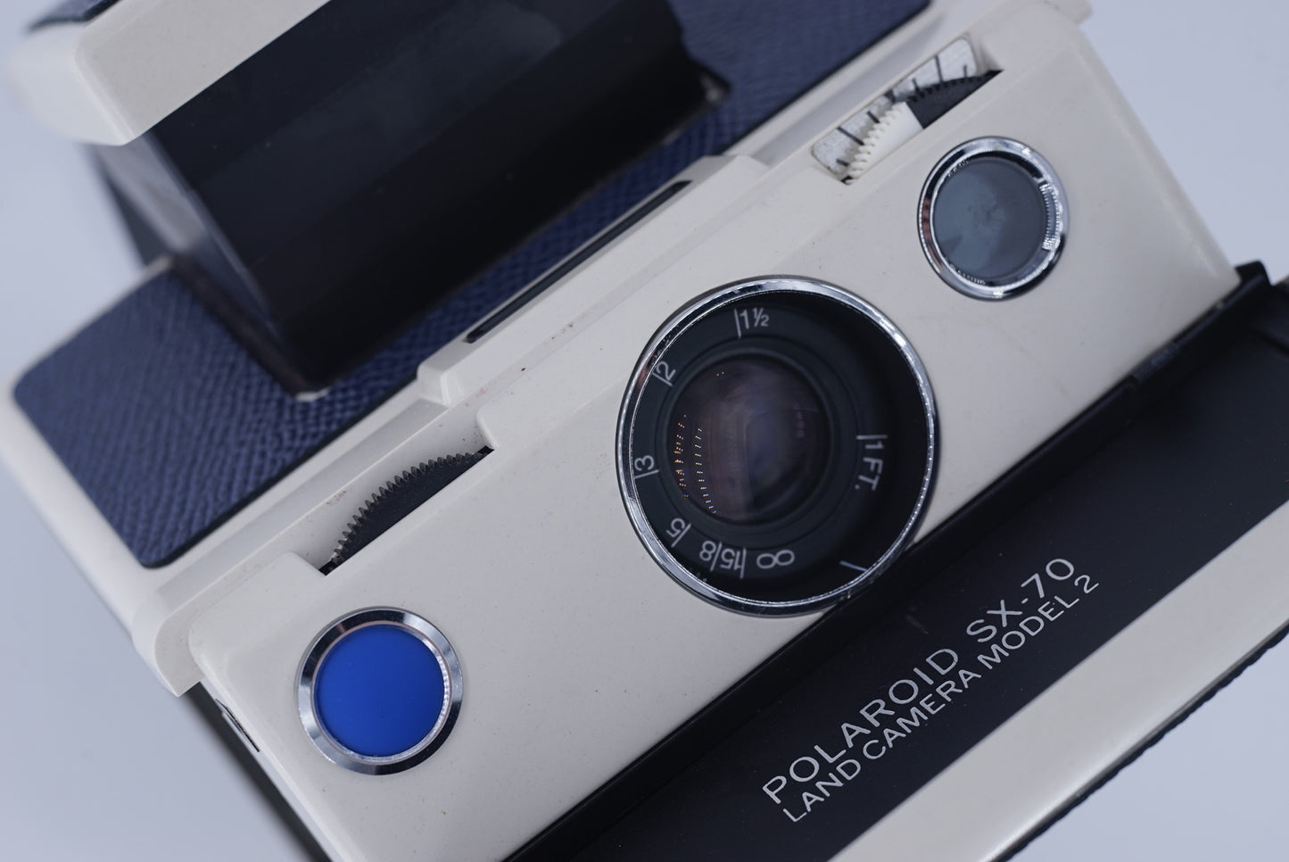 Polaroid Sx70 MODEL 2 WIHITE ivory camera S Power kit*DARK BLUE