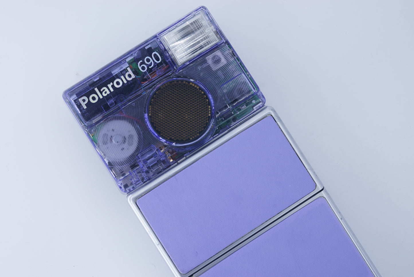 Polaroid SLR690 transparent PURPLE LAVENDER SILVER CAMERA POWER KIT S instax camera sx70