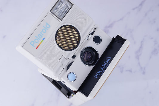 Polaroid SLR 680/690 White Body Blue shutter button Custom Edition