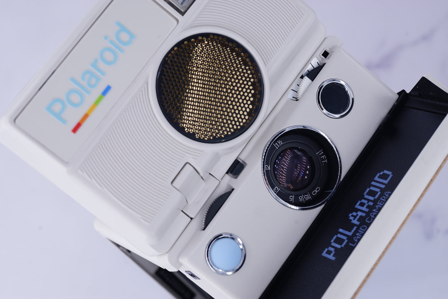 Polaroid SLR 680/690 White Body Blue shutter button Custom Edition