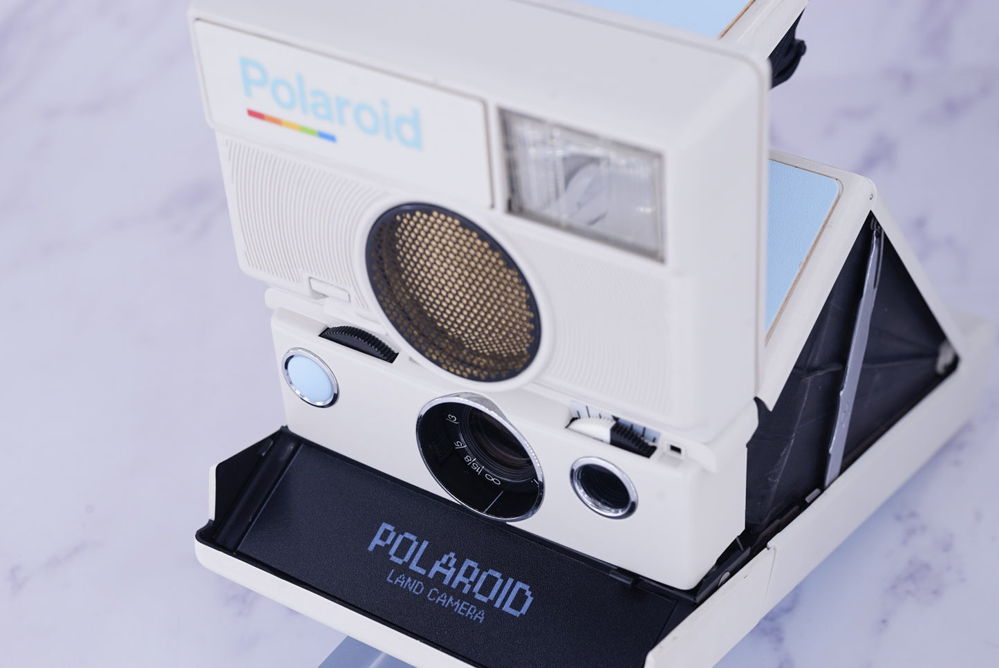 Polaroid SLR 680/690 White Body Blue shutter button Custom Edition