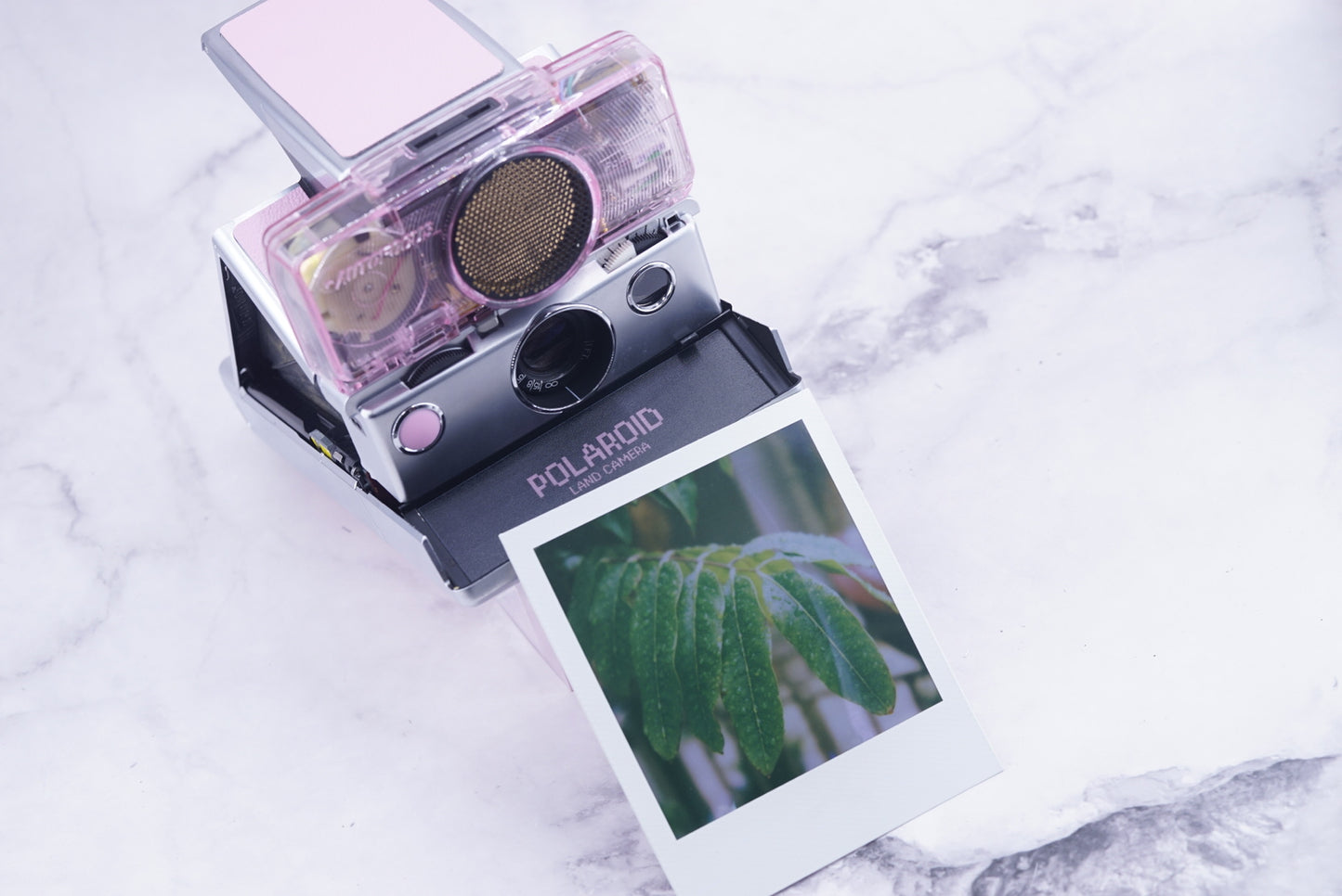 NEW PCB*Polaroid SX 70 Sonar Camera PINK HOUSING transparent COVER POWER KIT S