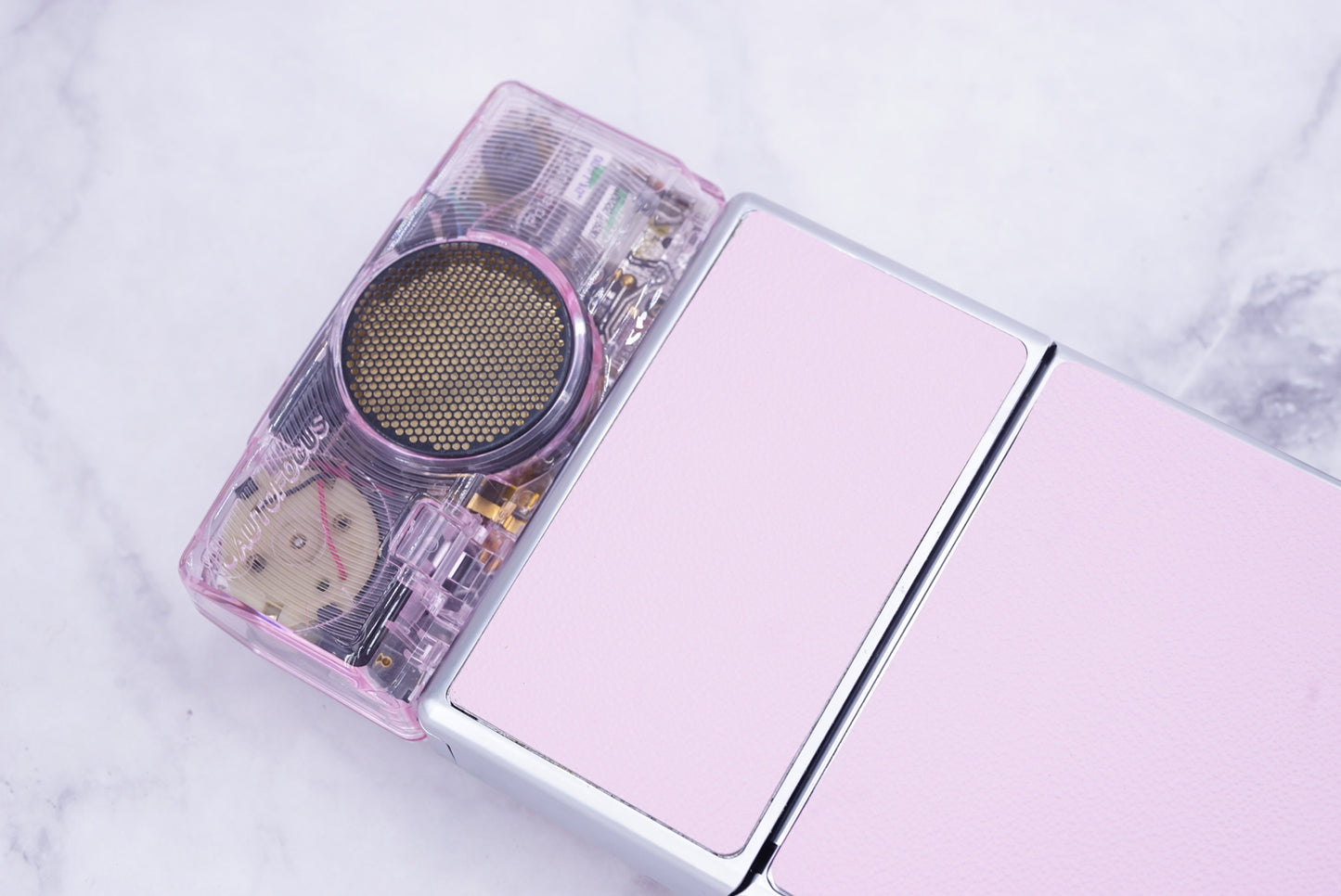 NEW PCB*Polaroid SX 70 Sonar Camera PINK HOUSING transparent COVER POWER KIT S