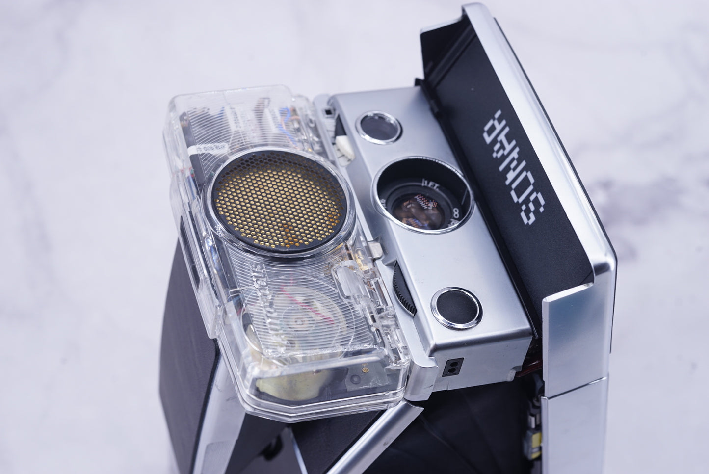 NEW PCB*Polaroid SX 70 Sonar Camera CLEAR HOUSING transparent COVER POWER KIT S& POLA FLASH
