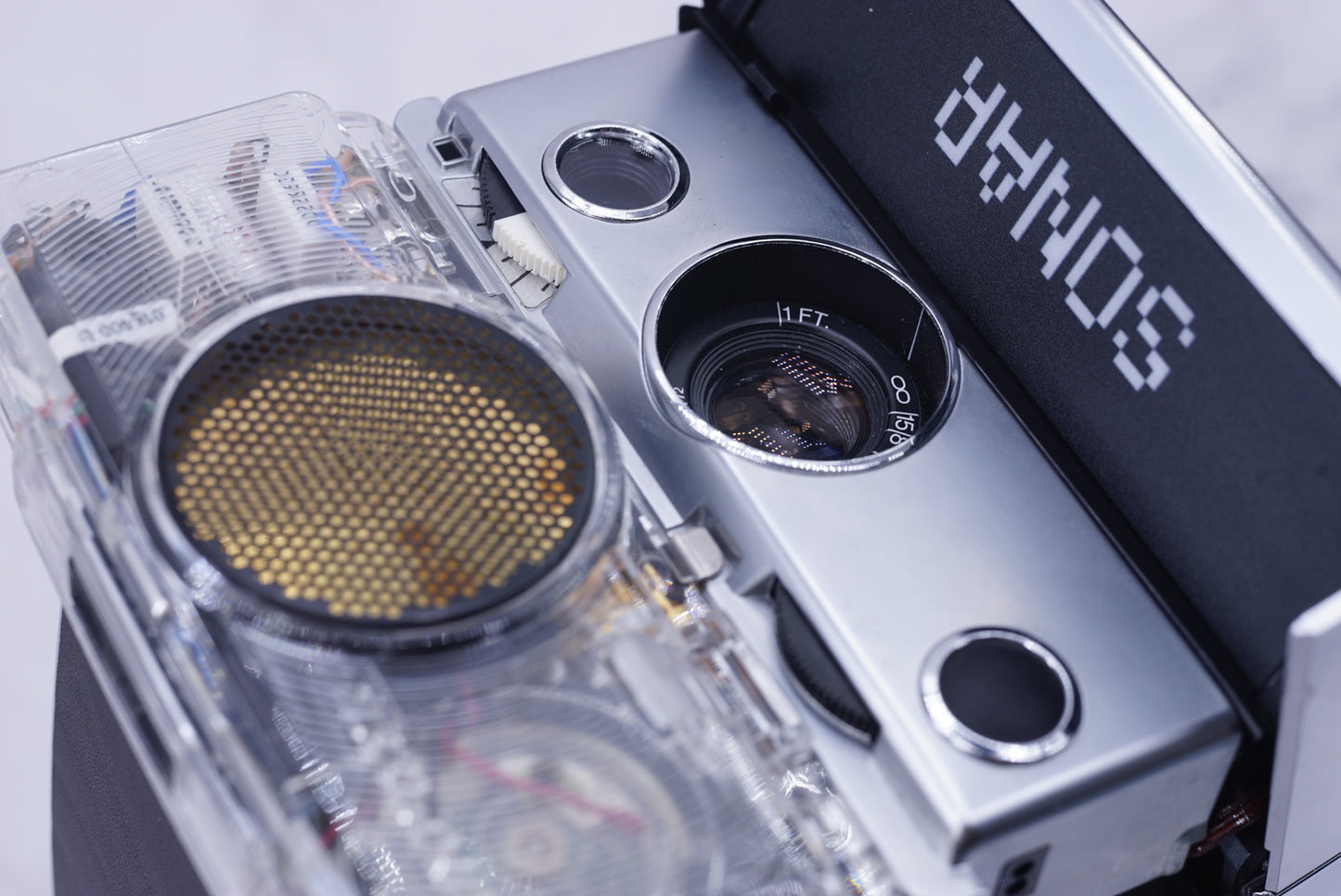 NEW PCB*Polaroid SX 70 Sonar Camera CLEAR HOUSING transparent COVER POWER KIT S& POLA FLASH