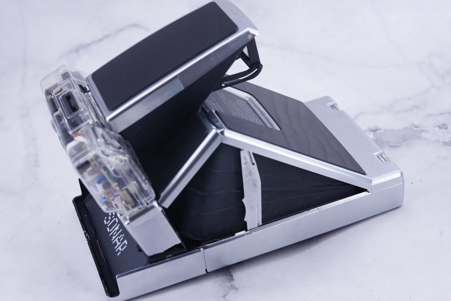 NEW PCB*Polaroid SX 70 Sonar Camera CLEAR HOUSING transparent COVER POWER KIT S& POLA FLASH