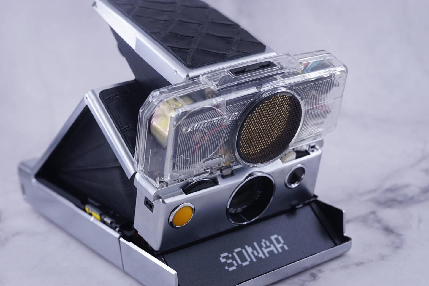 NEW PCB*Polaroid SX 70 Sonar Camera CLEAR HOUSING transparent COVER POWER KIT S& POLA FLASH