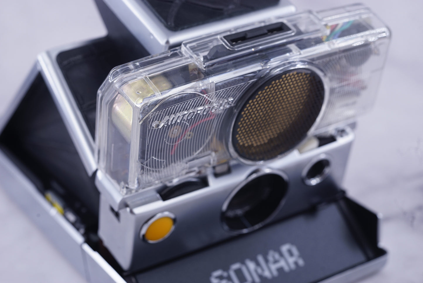NEW PCB*Polaroid SX 70 Sonar Camera CLEAR HOUSING transparent COVER POWER KIT S& POLA FLASH