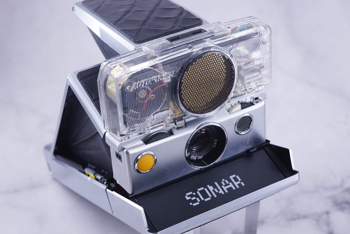 NEW PCB*Polaroid SX 70 Sonar Camera CLEAR HOUSING transparent COVER POWER KIT S& POLA FLASH