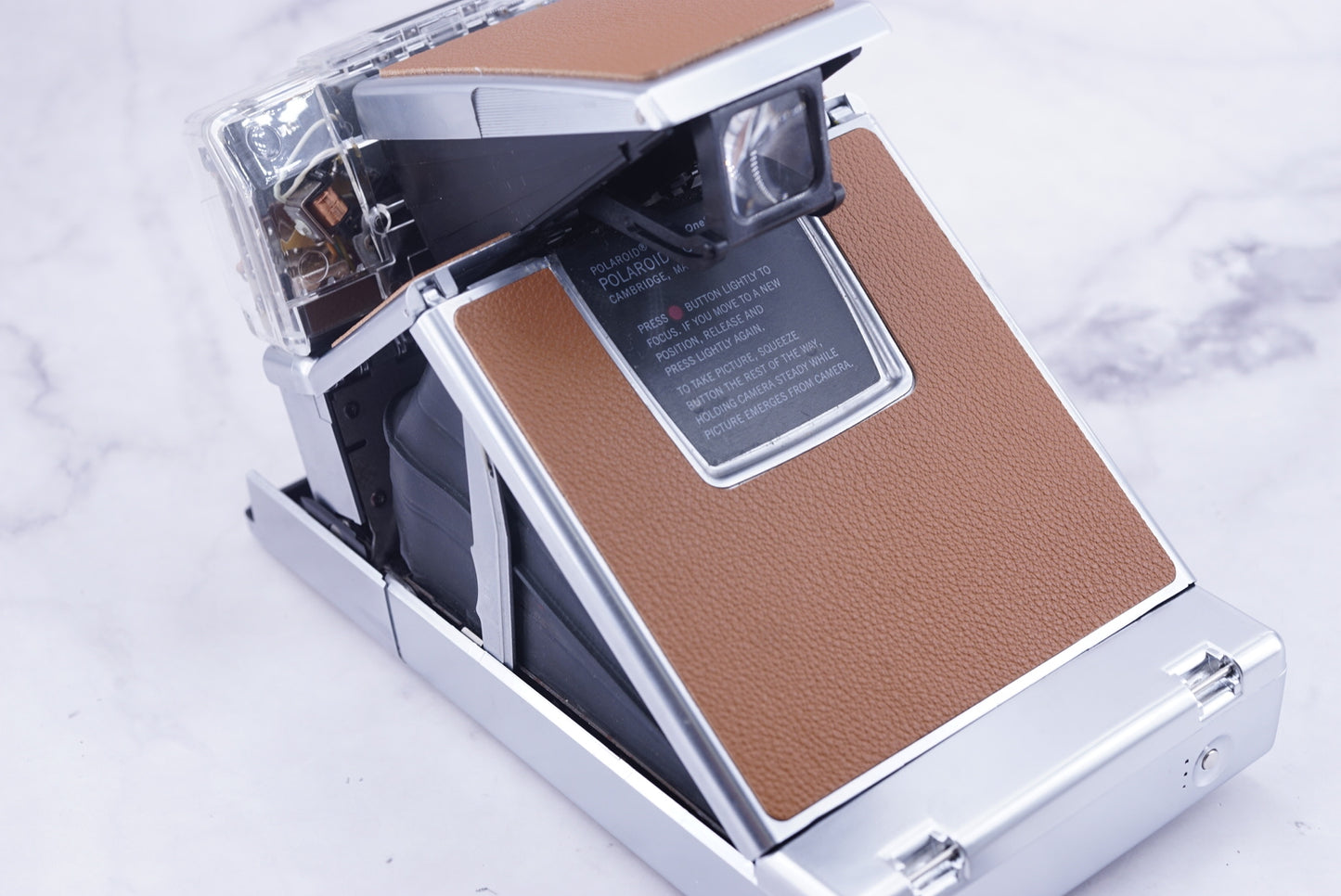 NEW PCB*Polaroid SX 70 Sonar Camera BROWN CLEAR HOUSING transparent COVER POWER KIT S