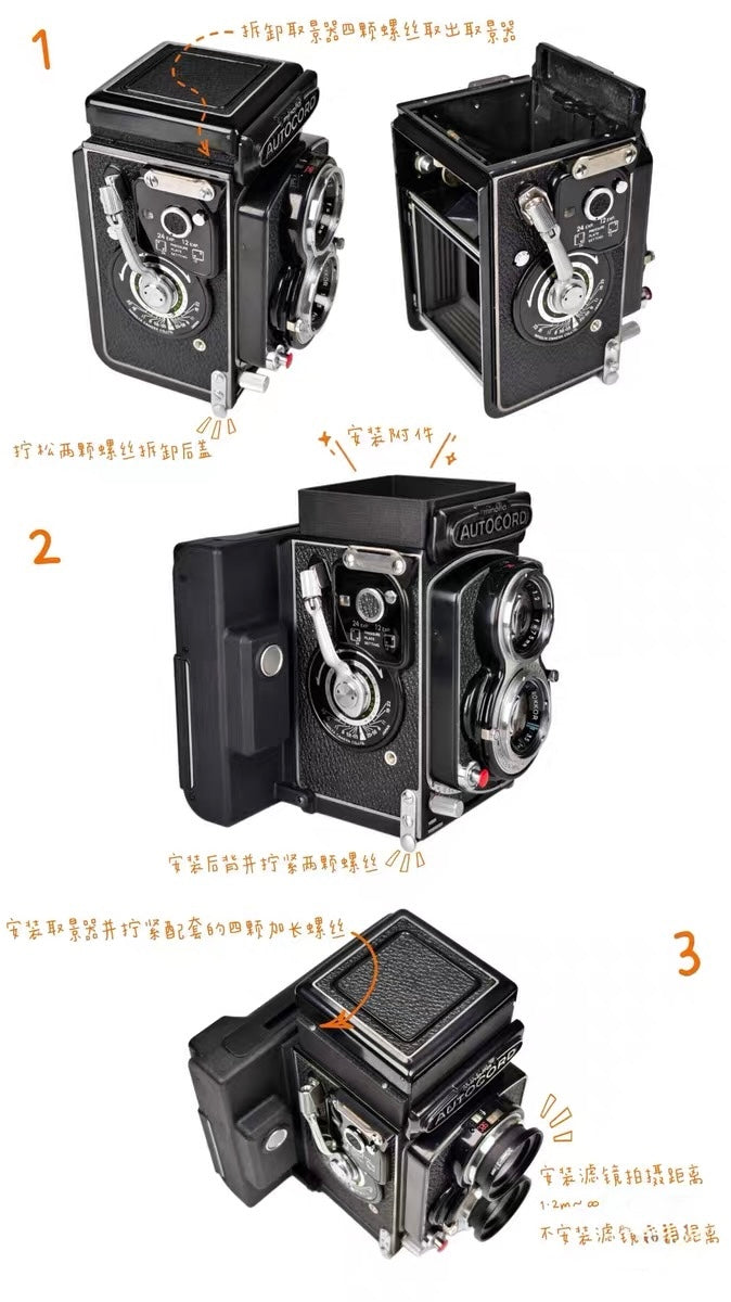 MINOLTA AUTOCORD CAMERA SQ INSTAX BACK FUJIFILM SQUARE FILM