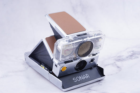 NEW PCB*Polaroid SX 70 Sonar Camera BROWN CLEAR HOUSING transparent COVER POWER KIT S